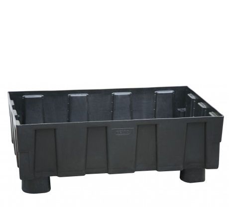 Kármentő tálca 250L – 4 láb, 2 db 200 literes hordóhoz, rács nélkül