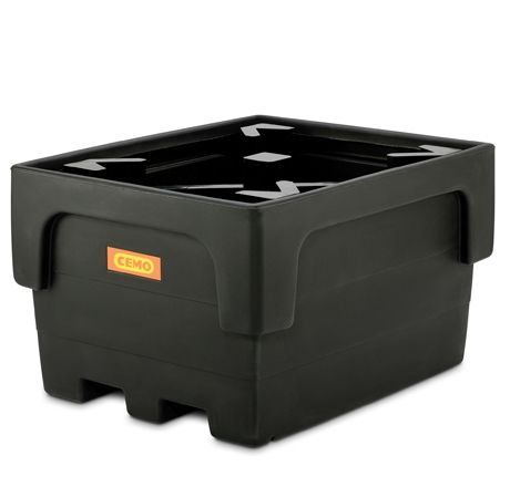 Kármentő tálca IBC tartályhoz, 1100 l, tartókereszttel, műanyag